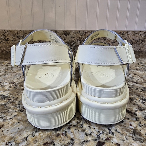 Dr Martens Voss Mono Light Yellow/Cream Leather Platform Sandals size US 10 - Picture 5 of 9